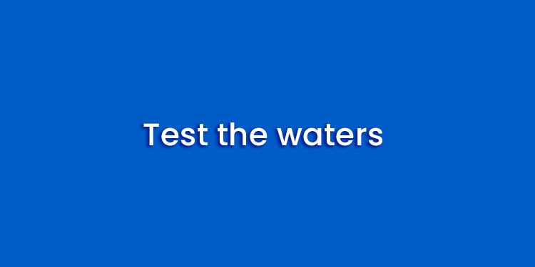 ingilizce water geçen deyimler listesi - test the waters